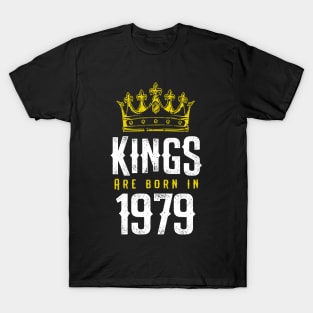 kings are born 1979 birthday quote crown king birthday party gift T-Shirt